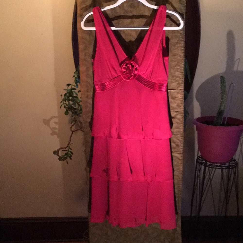 Deep Red/Burgundy Tiered Party Dress - image 1